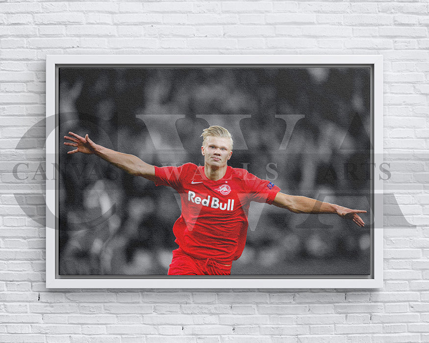 Erling Haaland Black & White Canvas Art Soccer Canvas Wall Art