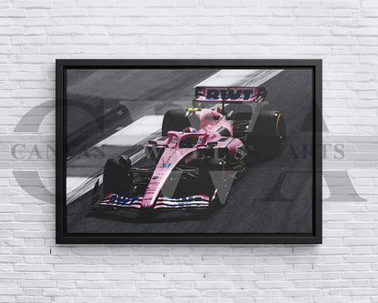 Esteban Ocon Black & White Canvas Art F1 Canvas Wall Art