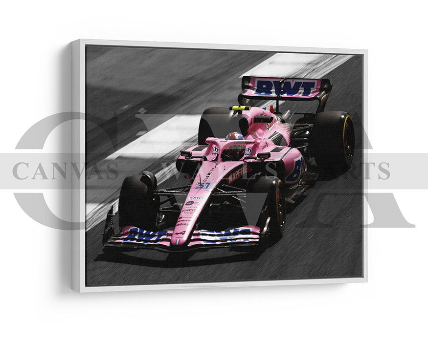 Esteban Ocon Black & White Canvas Art F1 Canvas Wall Art