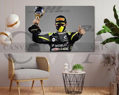 Esteban Ocon Black & White Canvas Art F1 Canvas Wall Art