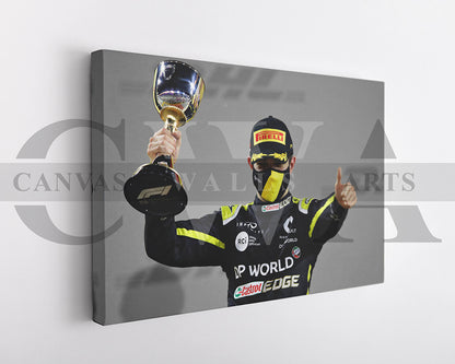 Esteban Ocon Black & White Canvas Art F1 Canvas Wall Art
