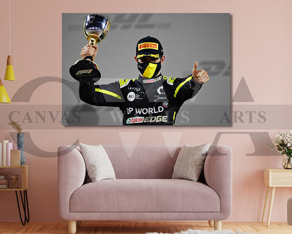 Esteban Ocon Black & White Canvas Art F1 Canvas Wall Art