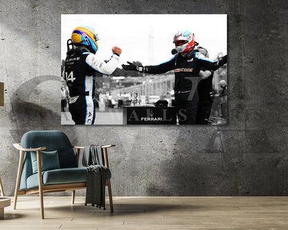 Esteban Ocon Black & White Canvas Art F1 Canvas Wall Art