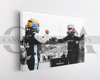 Esteban Ocon Black & White Canvas Art F1 Canvas Wall Art
