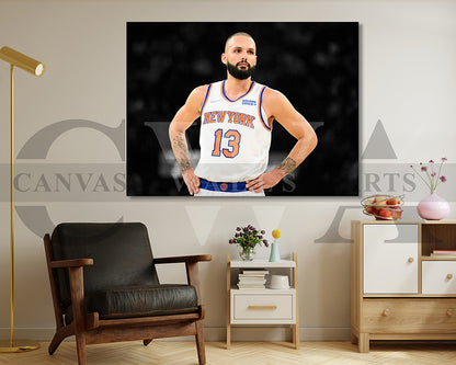 Evan Fournier Black & White Canvas Art Basketball Canvas Wall Art