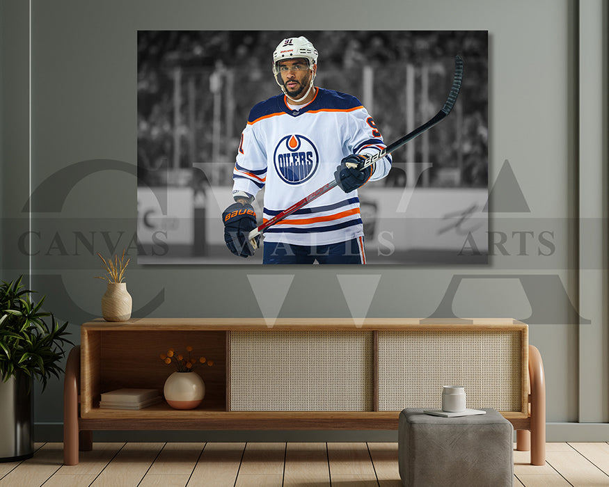 Evander Kane Black & White Canvas Art Ice hockey Canvas Wall Art