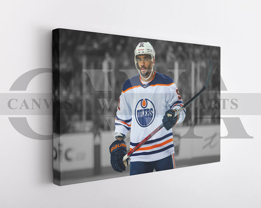 Evander Kane Black & White Canvas Art Ice hockey Canvas Wall Art