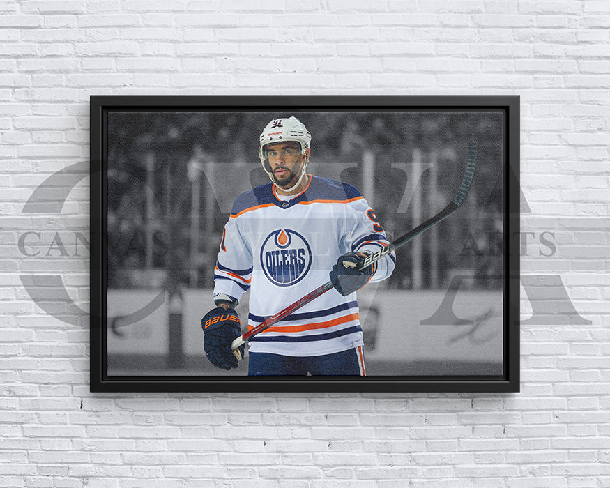 Evander Kane Black & White Canvas Art Ice hockey Canvas Wall Art