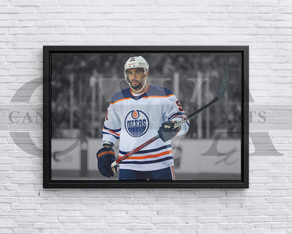 Evander Kane Black & White Canvas Art Ice hockey Canvas Wall Art