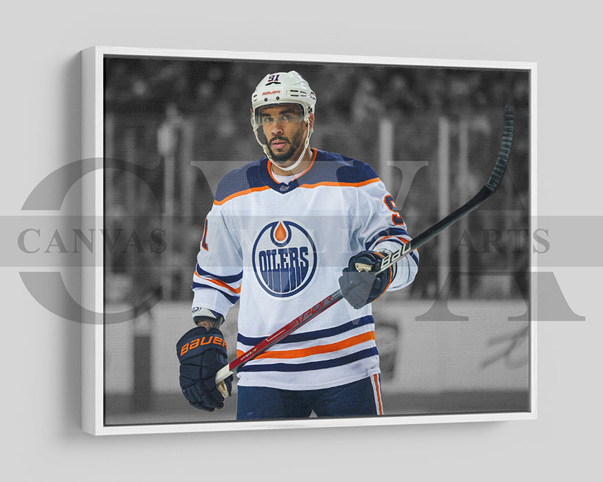 Evander Kane Black & White Canvas Art Ice hockey Canvas Wall Art