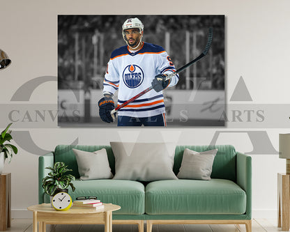 Evander Kane Black & White Canvas Art Ice hockey Canvas Wall Art