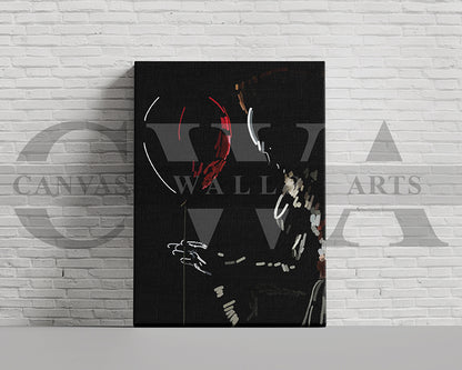 Evil Clown Canvas Wall Art Abstract Movie Poster