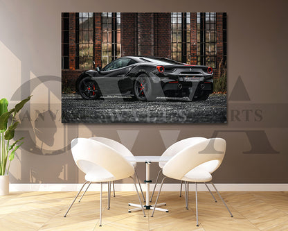 Ferrari 488 GTB Canvas Wall Art Sports Car Poster Frame