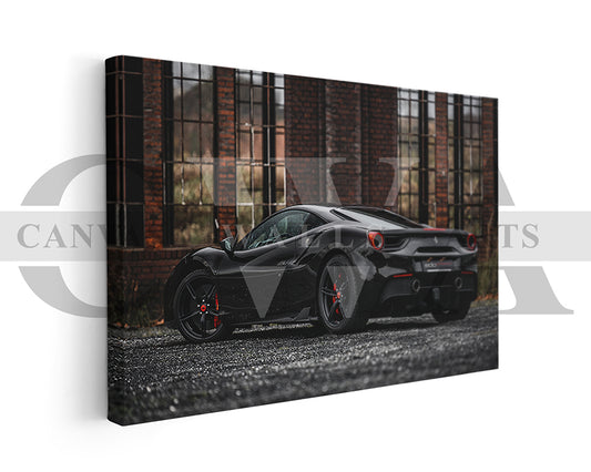 Ferrari 488 GTB Canvas Wall Art Sports Car Poster Frame