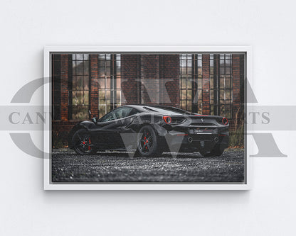 Ferrari 488 GTB Canvas Wall Art Sports Car Poster Frame