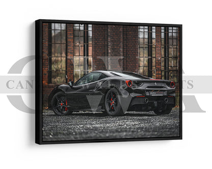 Ferrari 488 GTB Canvas Wall Art Sports Car Poster Frame