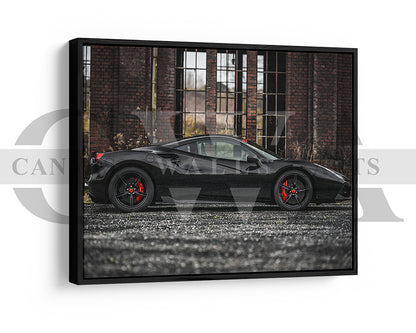 Ferrari 488 GTB Canvas Wall Art Sports Car Poster