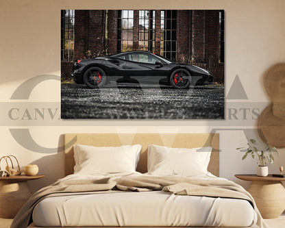 Ferrari 488 GTB Canvas Wall Art Sports Car Poster