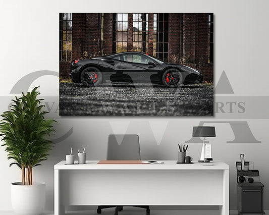 Ferrari 488 GTB Canvas Wall Art Sports Car Poster
