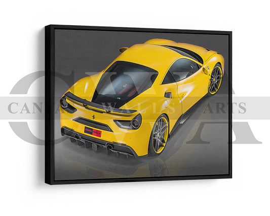 Ferrari 488 GTB Canvas Wall Art Sports Car Poster Print