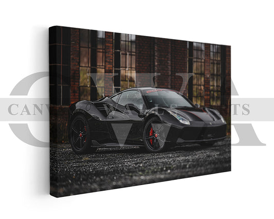 Ferrari 488 GTB Canvas Wall Art Sports Car Poster Prints