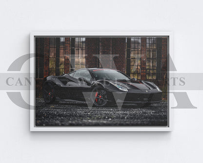 Ferrari 488 GTB Canvas Wall Art Sports Car Poster Prints