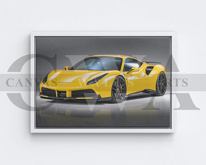 Novitec Ferrari 488 GTB Canvas Wall Art Car Poster Print