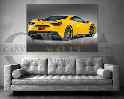 Novitec Ferrari 488 GTB Canvas Wall Art Sports Car Poster Print