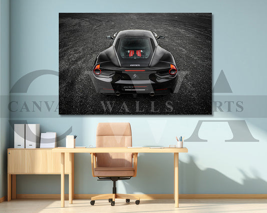 Ferrari 488 GTB Canvas Wall Art Sports Car Poster Print