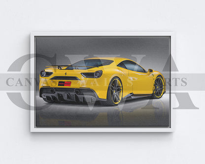 Novitec Ferrari 488 GTB Canvas Wall Art Sports Car Poster Print