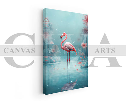 Flamingo Painting Canvas Wall Art Bird Poster Print
