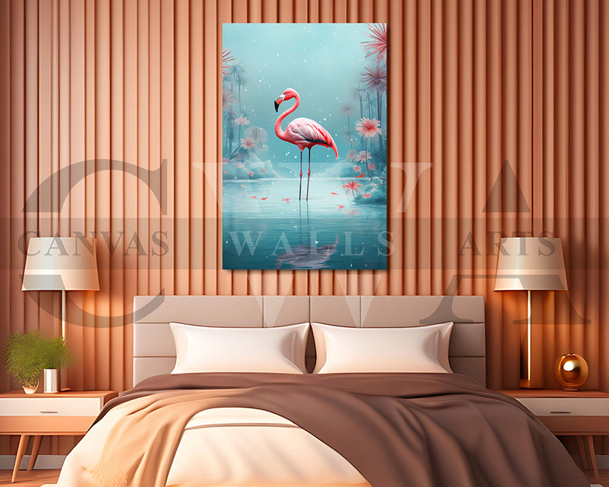 Flamingo Painting Canvas Wall Art Bird Poster Print