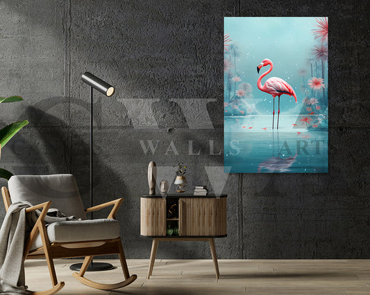 Flamingo Painting Canvas Wall Art Bird Poster Print