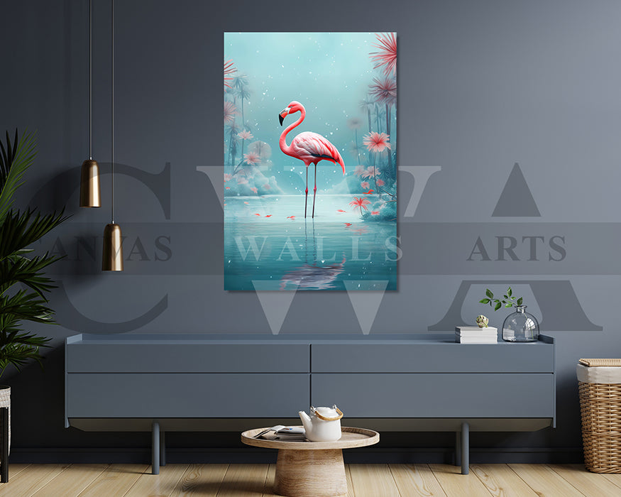 Flamingo Painting Canvas Wall Art Bird Poster Print