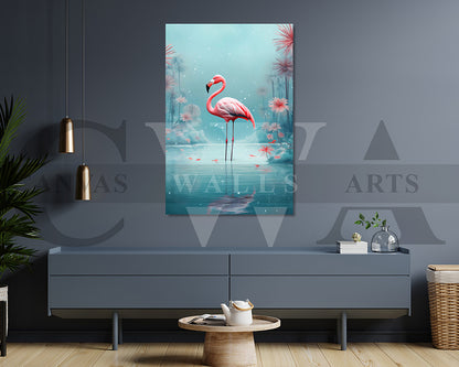Flamingo Painting Canvas Wall Art Bird Poster Print