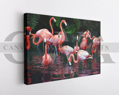 Flamingo Canvas Wall Art Bird Poster Print
