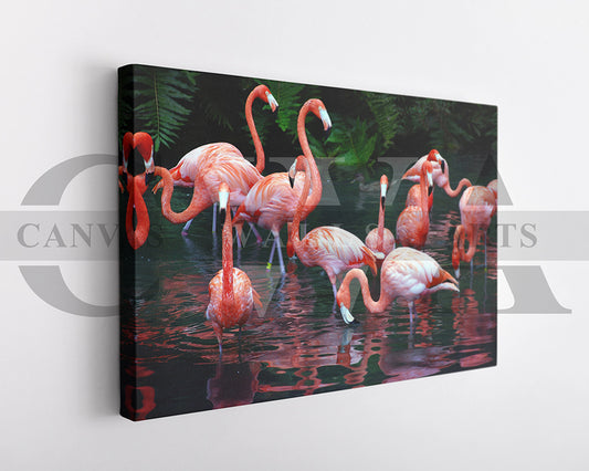 Flamingo Canvas Wall Art Bird Poster Print