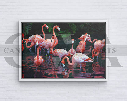 Flamingo Canvas Wall Art Bird Poster Print