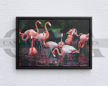 Flamingo Canvas Wall Art Bird Poster Print