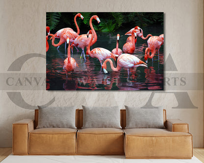 Flamingo Canvas Wall Art Bird Poster Print