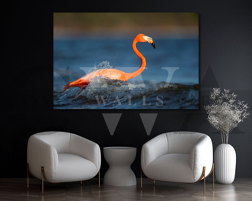 Flamingo Canvas Wall Art Bird Poster Art