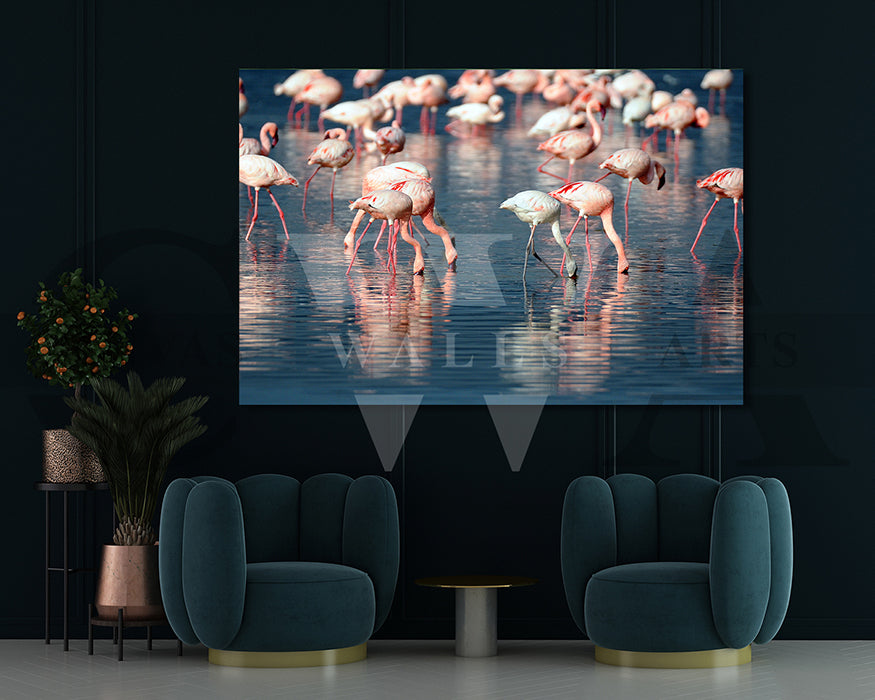 Flamingo Canvas Wall Art Bird Poster Print