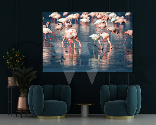 Flamingo Canvas Wall Art Bird Poster Print