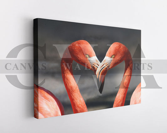Flamingo Canvas Wall Art Romantic Painting for Bedroom Bird Poster Print