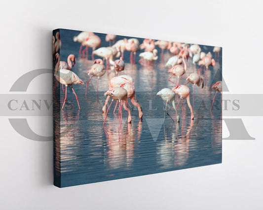 Flamingo Canvas Wall Art Bird Poster Print