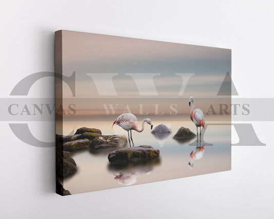 Flamingo Canvas Painting Bird Poster Print