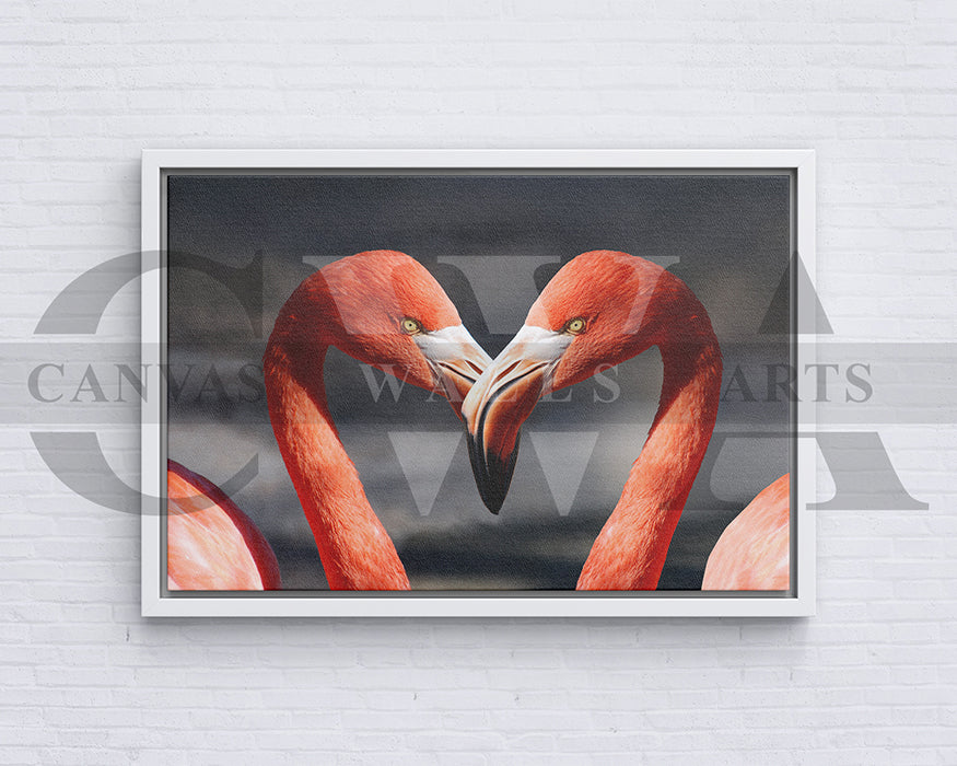Flamingo Canvas Wall Art Romantic Painting for Bedroom Bird Poster Print