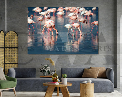 Flamingo Canvas Wall Art Bird Poster Print