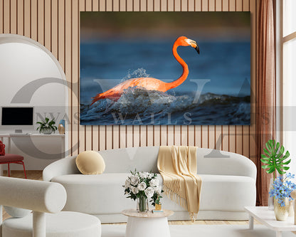 Flamingo Canvas Wall Art Bird Poster Art