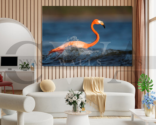 Flamingo Canvas Wall Art Bird Poster Art